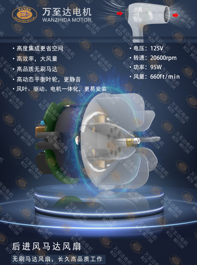 110000转超高速吹风机电机_电吹风电机定制-万至达(da)电机