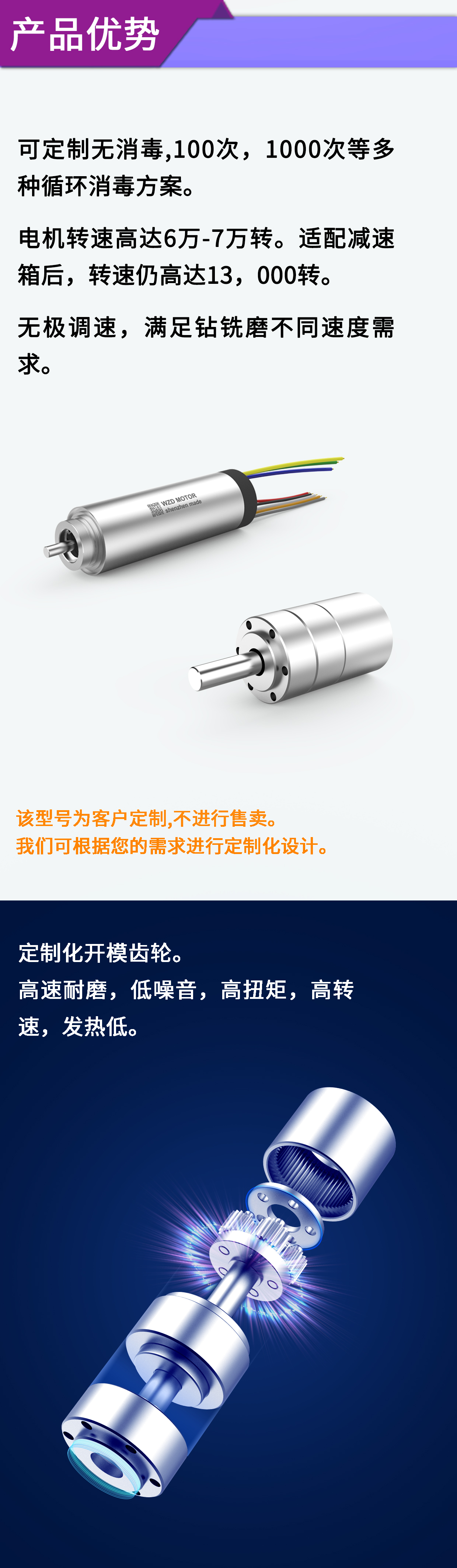 外科手术骨钻骨锯电机(ji)解决方案_医疗手术工具无刷电机定制-万至达电机