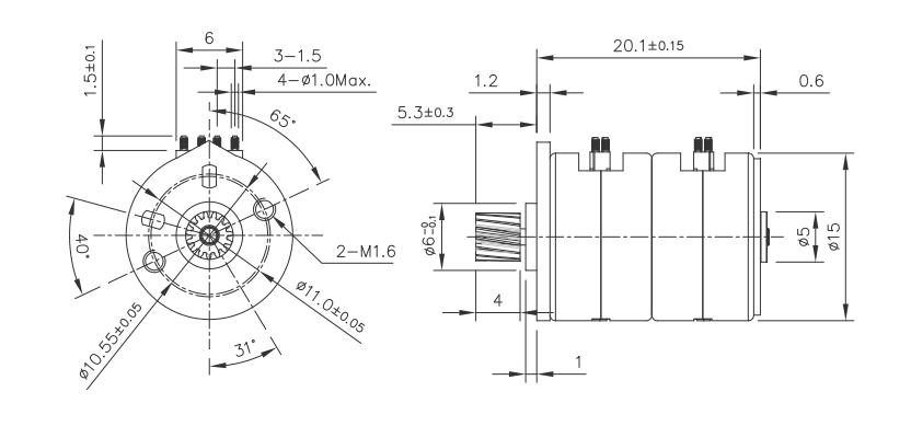 OT-SM15P-394步进电机|步进电机(ji)参数|微型照片打印机电机(ji)|微型马达-万至达电机