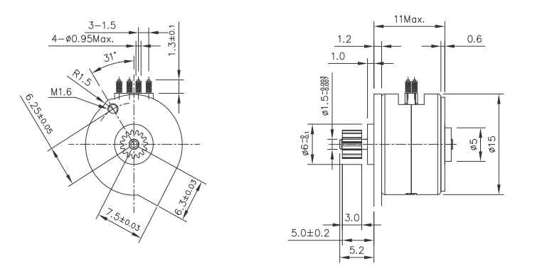 OT-SM15P-245D步进电机(ji)|摄像机电机|医(yi)疗设备电机|微型马达-万至达电机