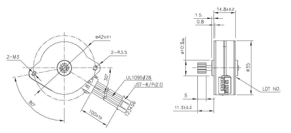 OT-SM35P-395步进(jin)电机|微型打印机电机|医疗器械电机|血压计电机|微型电机-万至达电机(ji)