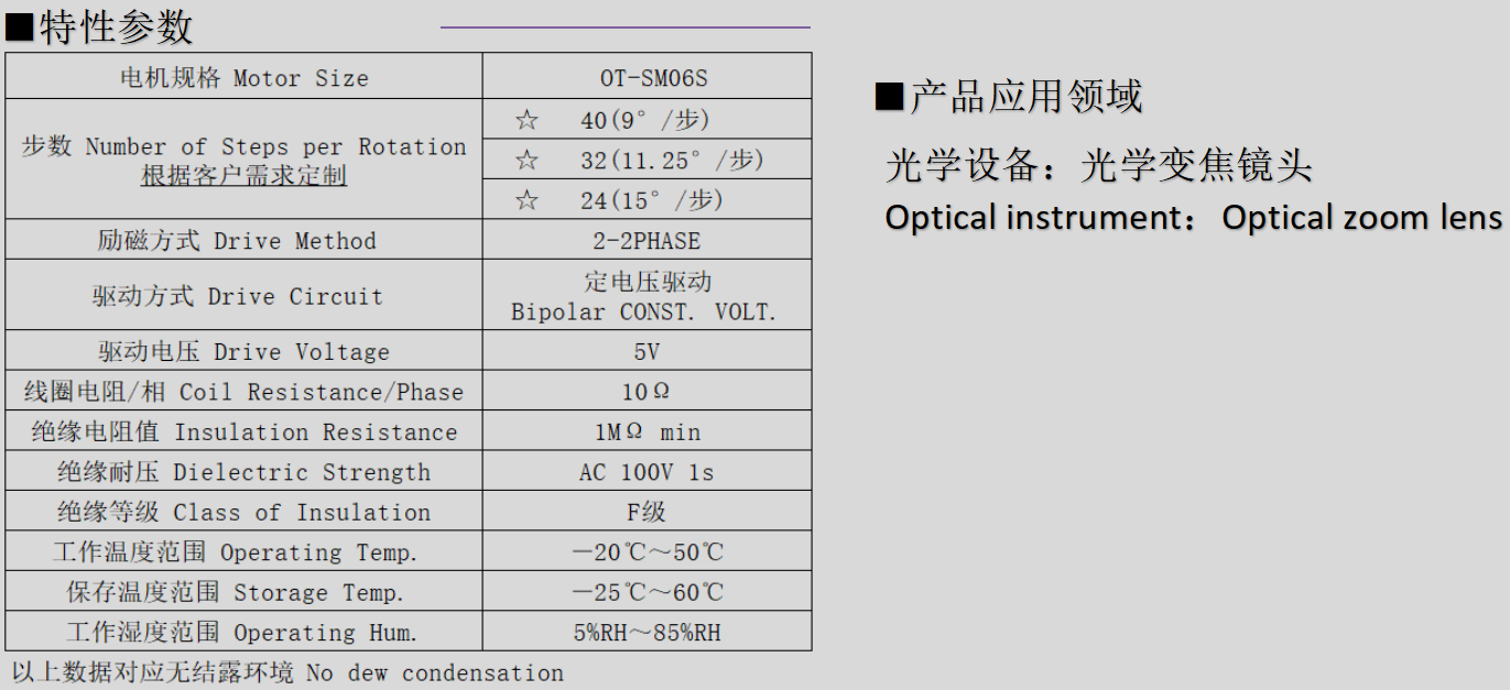 OT-SM06S步进电机_6mm光学变焦镜(jing)头电机-万至达电机