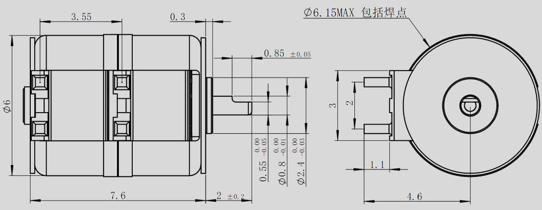 OT-SM6.0L-001步进电机_6mm摄像(xiang)头升降电机-万至达电机(ji)